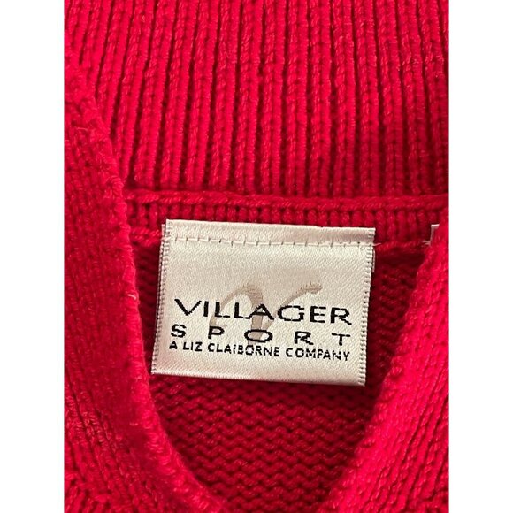 Red Villager Sport Nautical‎ Wheel Sweater Women's Sz M Cotton & Acrylic - Picture 5 of 16